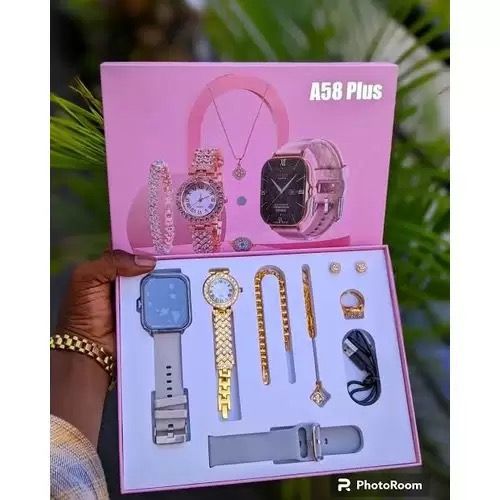 Ladies A58 Plus Smart Watch and Jewellery Gift Set