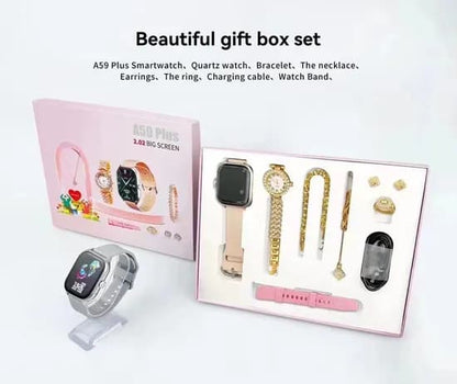 Ladies A58 Plus Smart Watch and Jewellery Gift Set