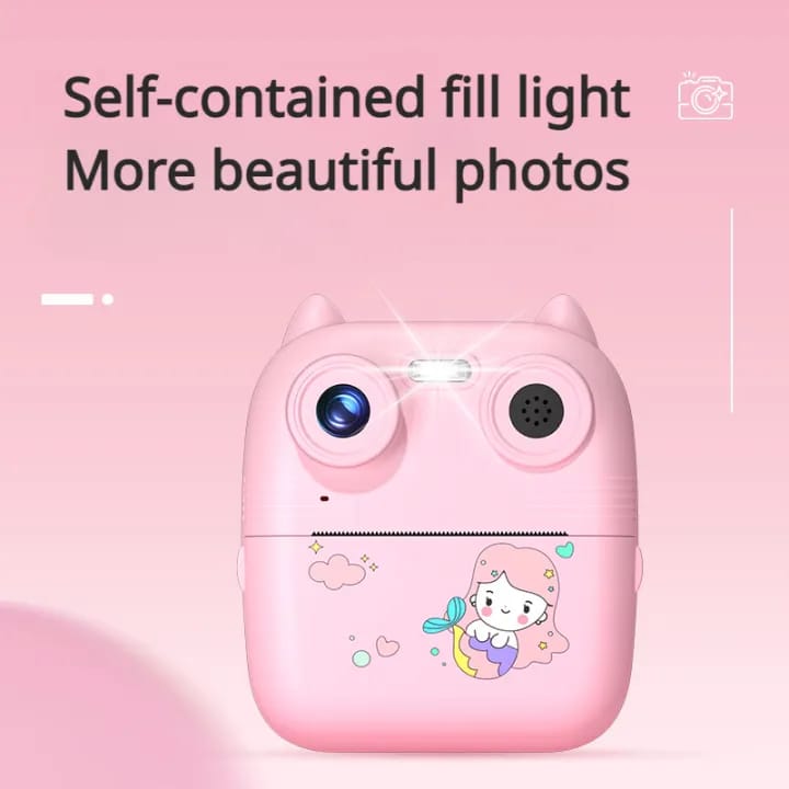 D8S HD 1080P Front  Rear Dual Lens Kids Digital Print Camera 48MP