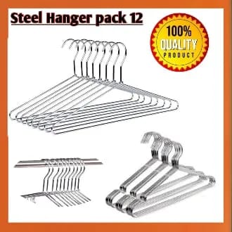 12 Piece Steel Hanger for Just 350 Rs Only