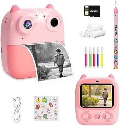 D8S HD 1080P Front  Rear Dual Lens Kids Digital Print Camera 48MP
