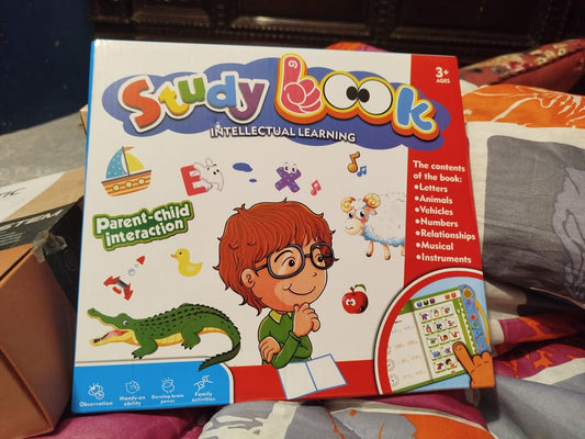 Study Book It Has Sounds And It Also Has The Recognition Of Animals,It Has Also Recognition Of ABC And In It Also Explains  You By Speaking. It Will Increase Your Kid's Mind