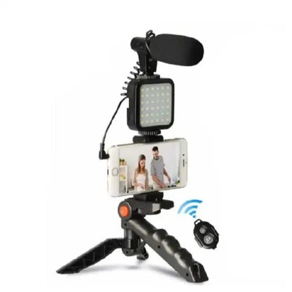 Vlogging Complete Kit Mic Tripod Light Mobile Holder